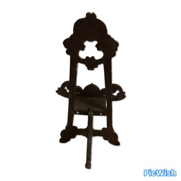 Mid-Century Ornate bronze finished easel with hinged stand - Picture 4 of 4